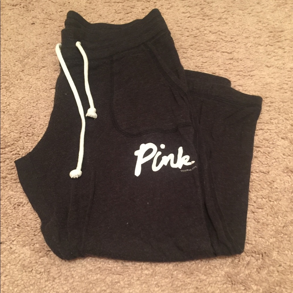 Vs pink crop sweatpants